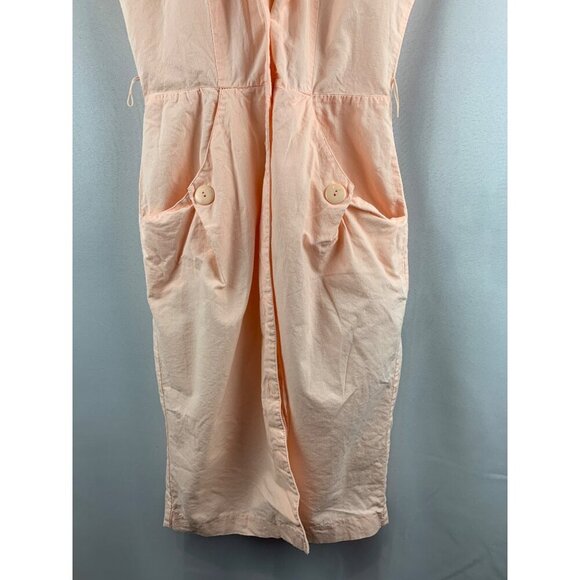 Vintage Peach Short-Sleeve Button-Front Wild Dress Size M - Picture 4 of 5